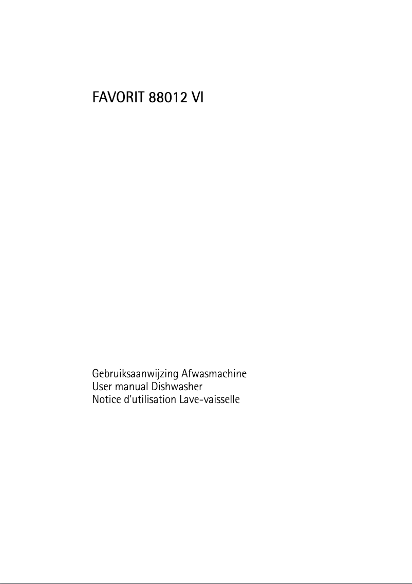 Page n°1 - Manuel utilisateur AEG-Electrolux Favorit 88012 VI