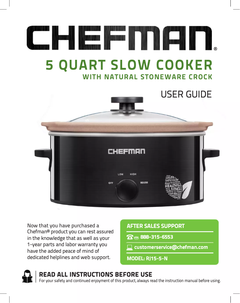 Page n°1 - Manuel utilisateur Chefman RJ15-5-N