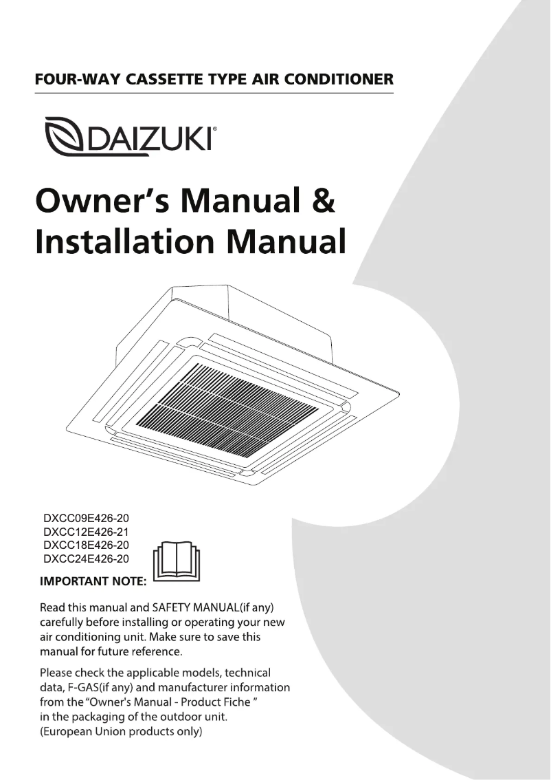 Page 1 de la notice Manuel utilisateur Daizuki DXCC18E426-20