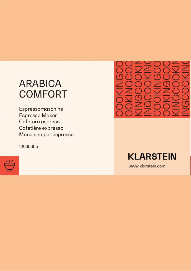 Page 1 de la notice Manuel utilisateur Klarstein Arabica Comfort
