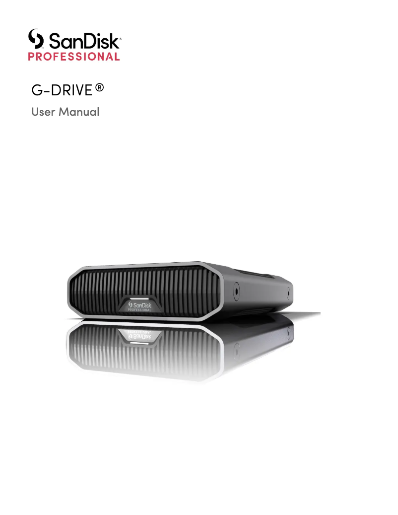 Page n°1 - Manuel utilisateur Sandisk G-DRIVE
