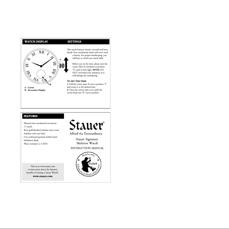Page n°1 - Manuel utilisateur Stauer 38642
