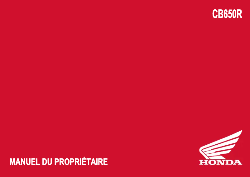 Page 1 de la notice Manuel utilisateur Honda CB650R (2023)