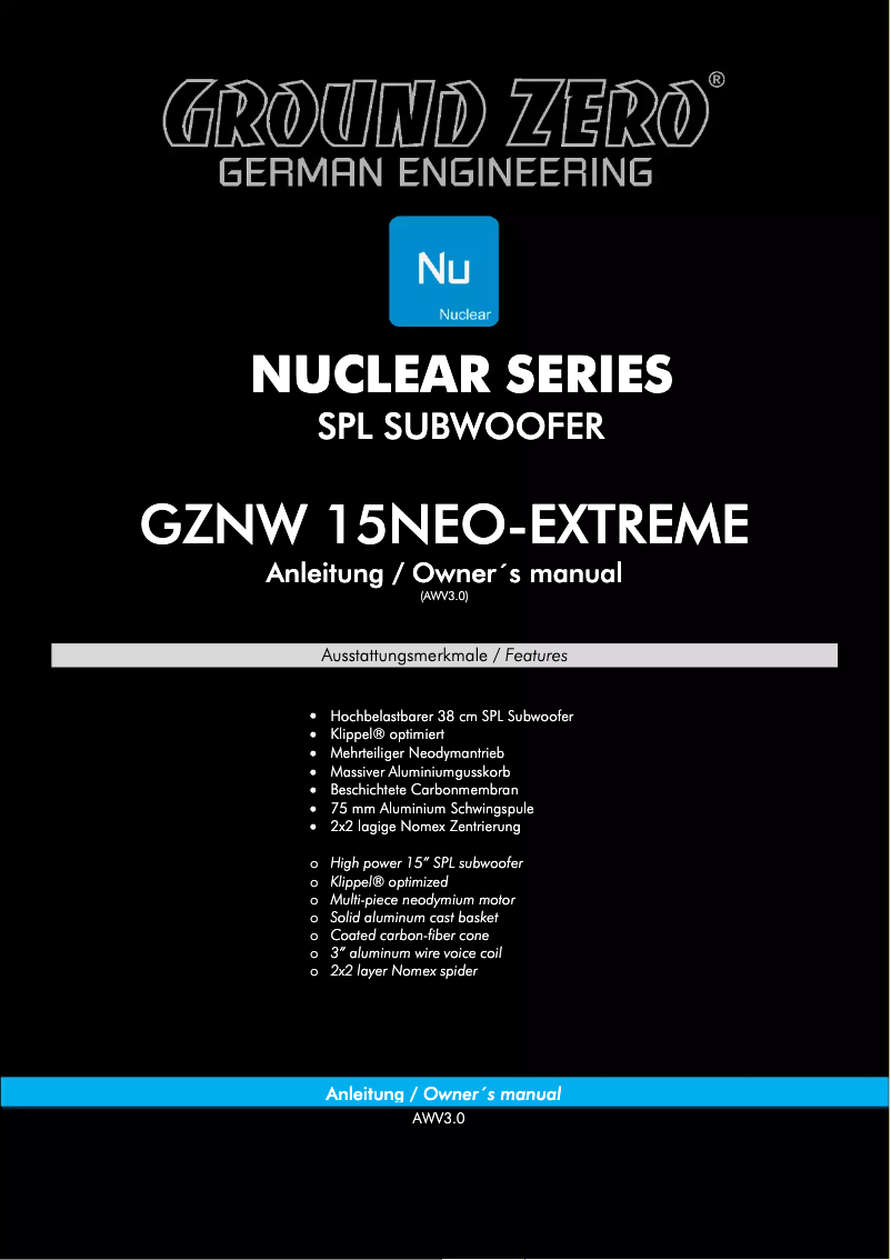 Page n°1 - Manuel utilisateur Ground Zero GZNW 15NEO-EXTREME