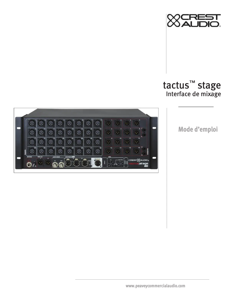 Image de la première page du manuel de l'appareil Tactus Stage