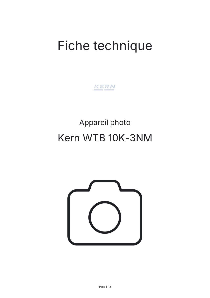 Image de la première page du manuel de l'appareil WTB 10K-3NM