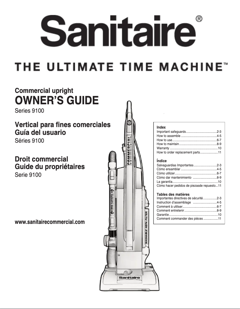 Page n°1 - Manuel utilisateur Sanitaire MULTI-SURFACE QuietClean SC9180D