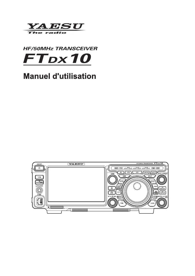 Page 1 de la notice Manuel utilisateur Yaesu FTDX10
