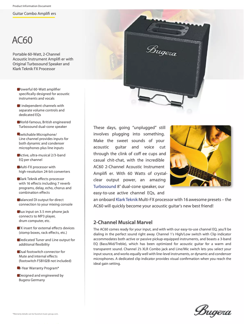 Page n°1 - Fiche technique Bugera AC60