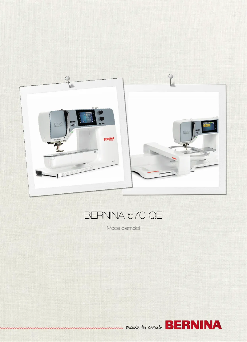 Page n°1 - Manuel utilisateur Bernina 570 QE E