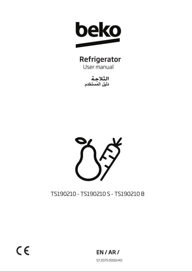 Page n°1 - Manuel utilisateur Beko TS190210B