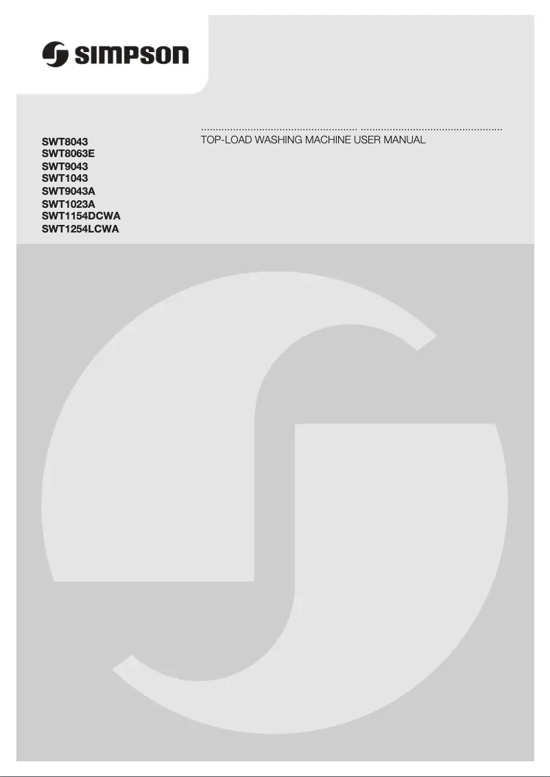 Page n°1 - Manuel utilisateur Simpson SWT8063E