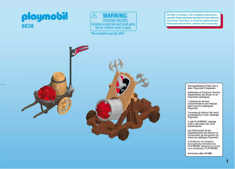 Page n°1 - Manuel utilisateur Playmobil Knights Hawk Knights` Battle Cannon