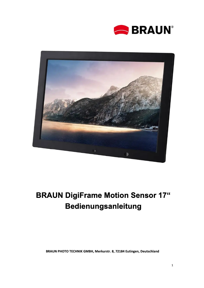 Page n°1 - Manuel utilisateur Braun DigiFrame 17
