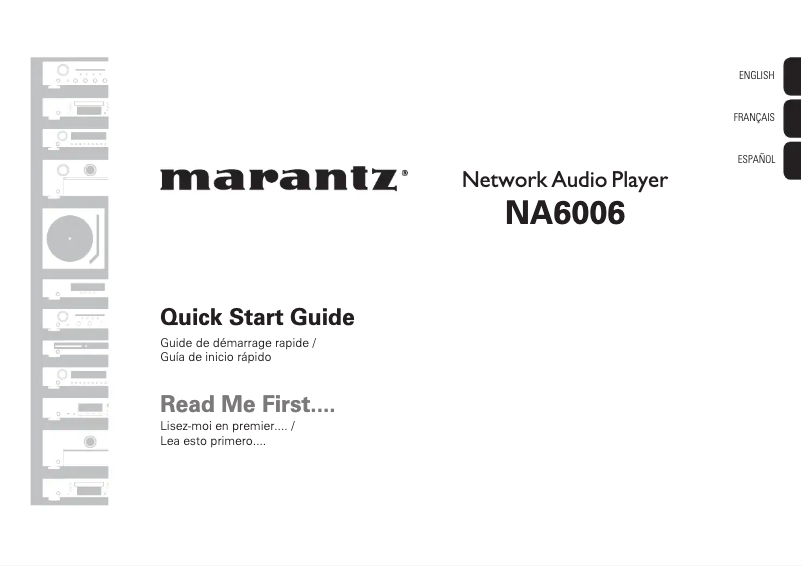 Page 1 of the manual Quick Start Guide Marantz NA6006