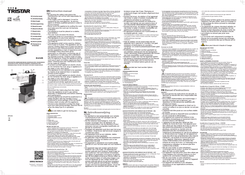 Page 1 de la notice Manuel utilisateur TriStar FR-6914PR