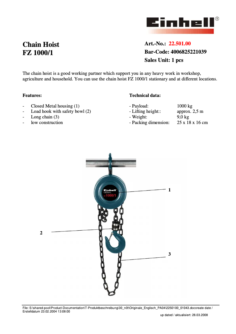 Image de la première page du manuel de l'appareil FZ 1000/1
