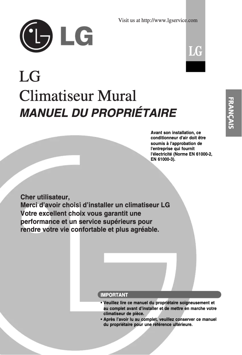 Page 1 de la notice Manuel utilisateur LG LSUH126UUM3