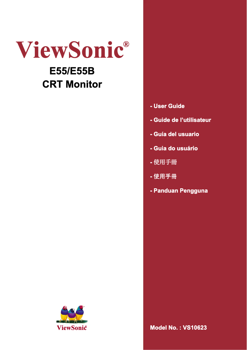 Page 1 de la notice Manuel utilisateur Viewsonic E55