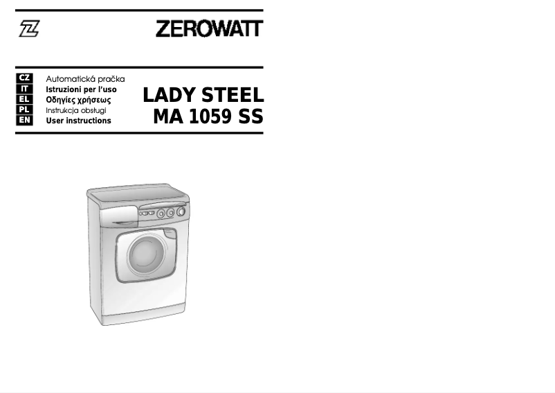 Image de la première page du manuel de l'appareil Lady Steel 1059 SS