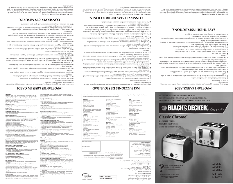 Page 1 de la notice Manuel utilisateur Black & Decker Classic Chrone T4029