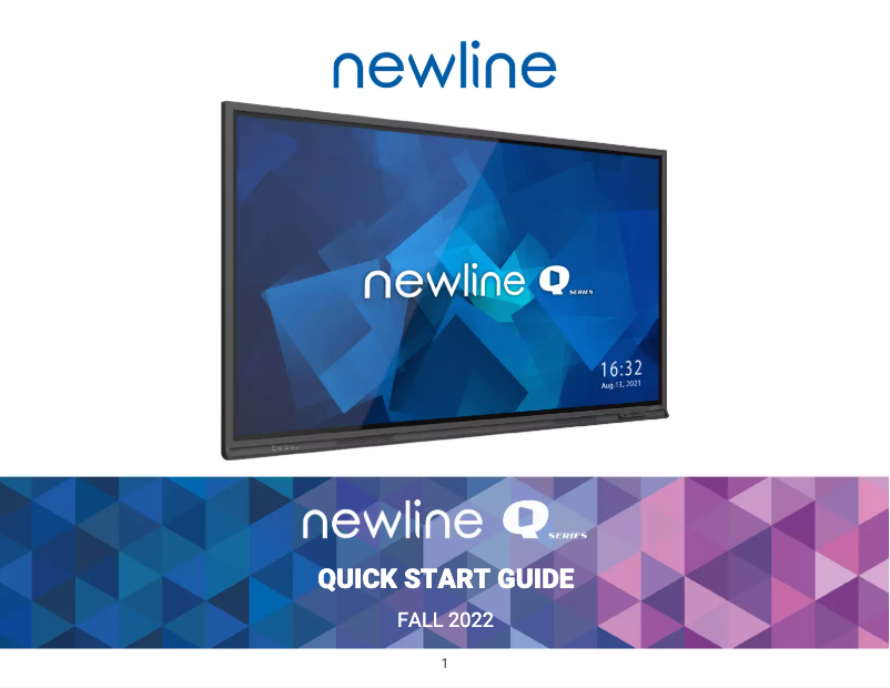 Page n°1 - Guide de démarrage rapide Newline TT-8621Q