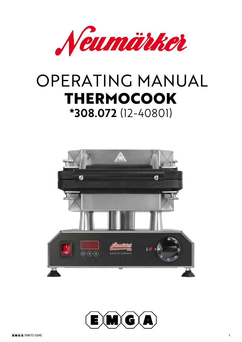 Page n°1 - Manuel utilisateur Neumärker Thermocook 308072