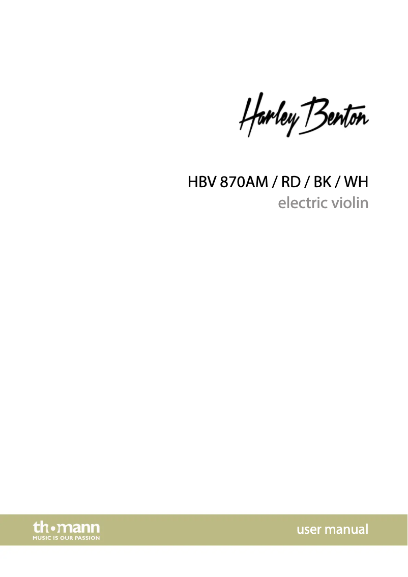 Page 1 de la notice Manuel utilisateur Harley Benton HBV 870AM