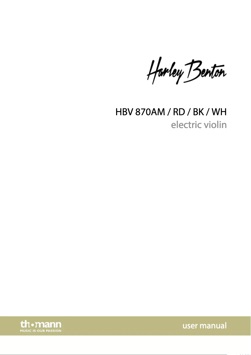 Page n°1 - Manuel utilisateur Harley Benton HBV 870AM