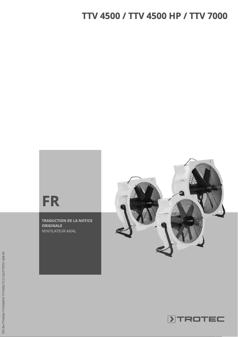 Page n°1 - Manuel utilisateur Trotec TAC 750 E
