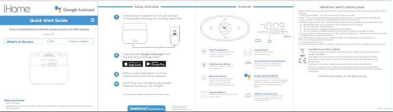 Página 1 del manual Manual de usuario iHome IGV1