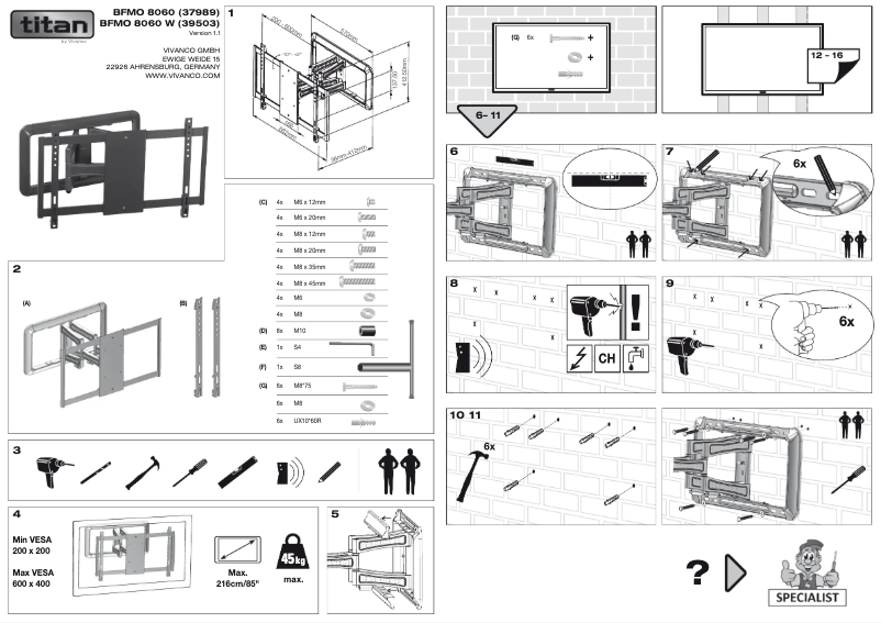 Page 1 de la notice Manuel utilisateur Titan BFMO 8060 W
