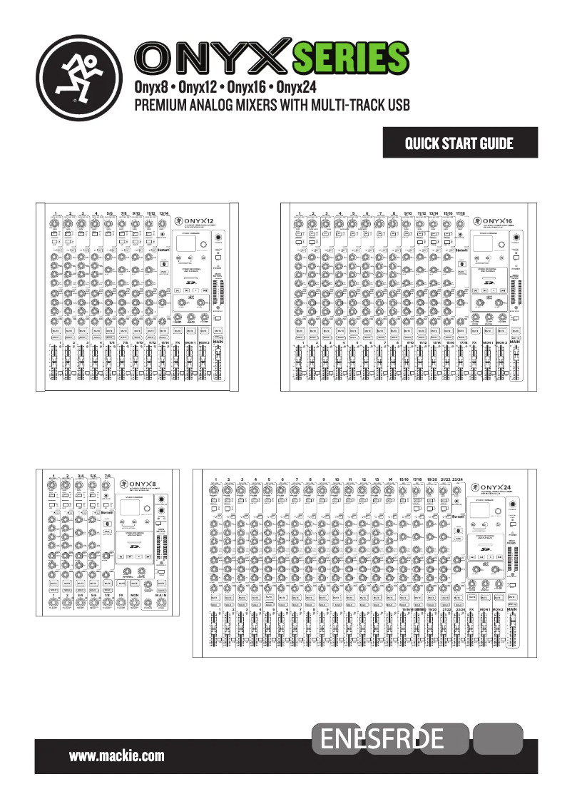 Page 1 de la notice Guide de démarrage rapide Mackie Onyx 12
