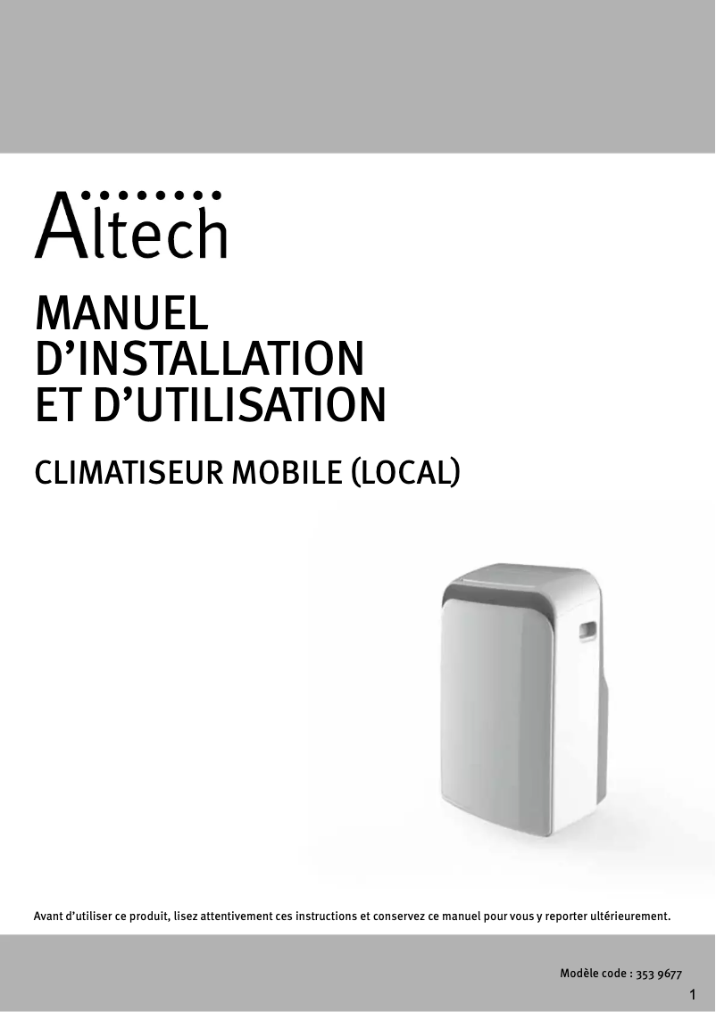 Page n°1 - Manuel utilisateur Altech ATP-035S12
