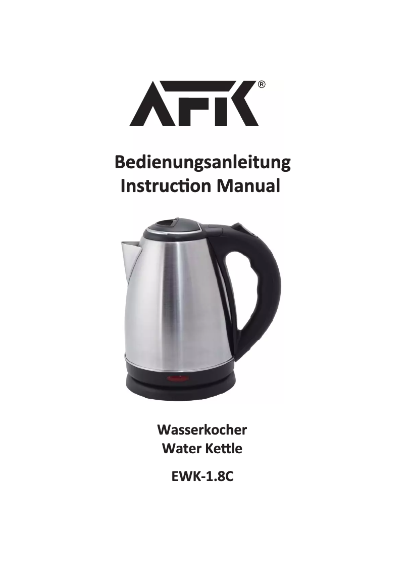 Page n°1 - Manuel utilisateur AFK EWK-1.8C