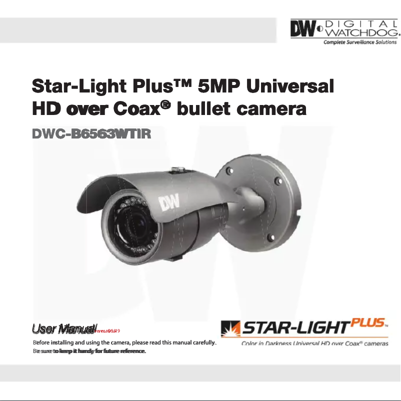 Page 1 de la notice Manuel utilisateur Digital Watchdog Star-Light Plus DWC-B6563WTIR