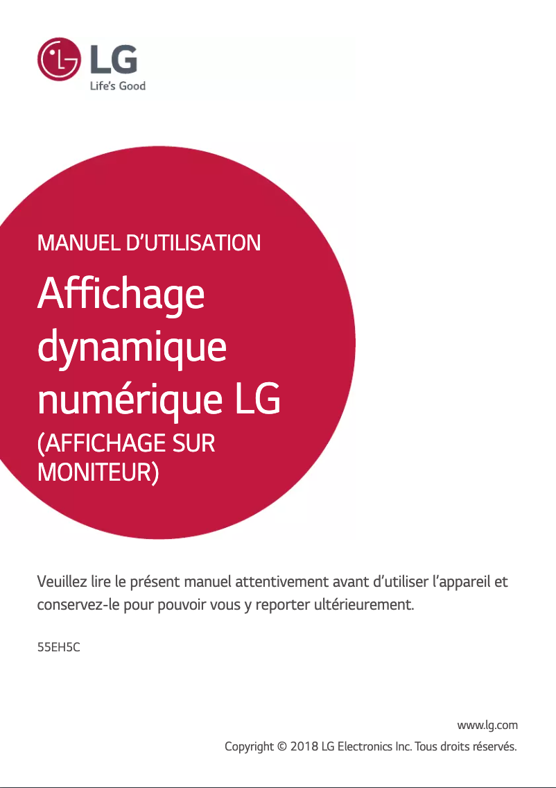 Image de la première page du manuel de l'appareil 55EH5C-S