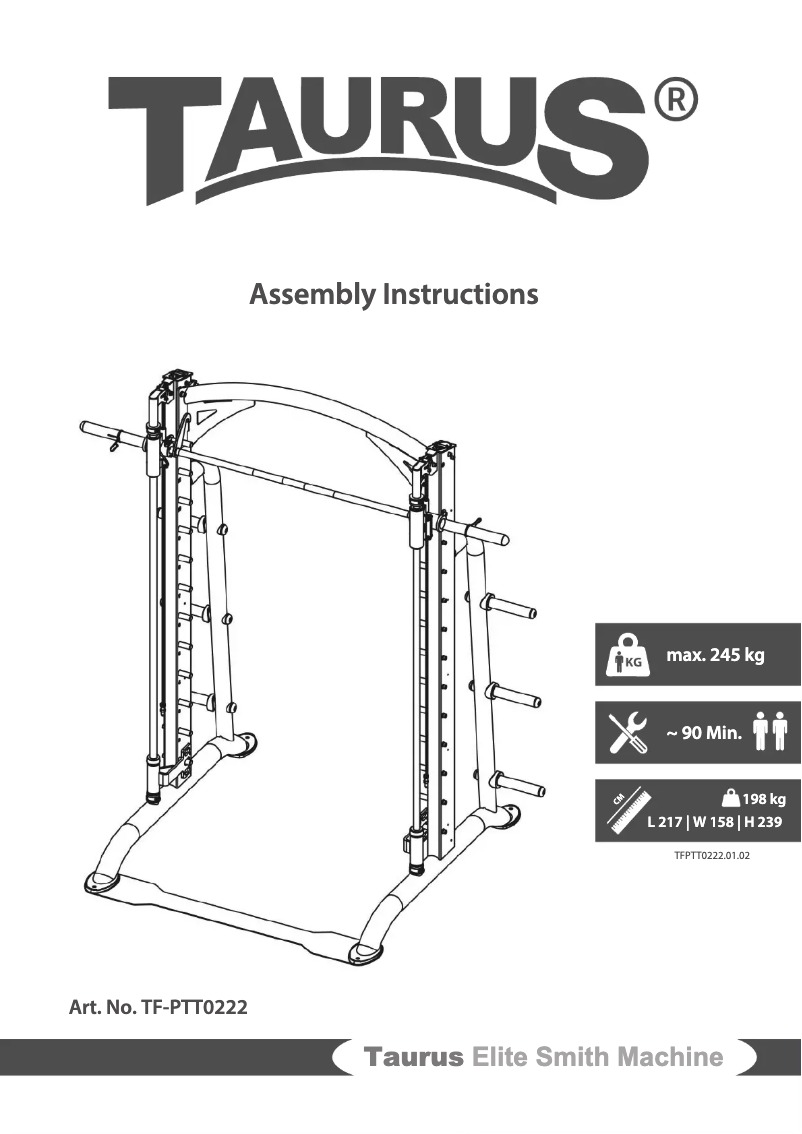 Página 1 del manual Manual de usuario Taurus Studio Smith Machine