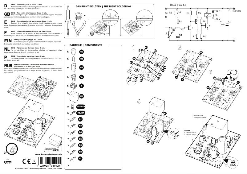 Page 1 of the manual User Manual Kemo B042