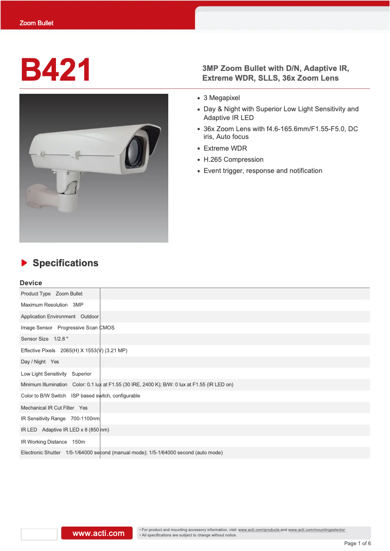 Image de la première page du manuel de l'appareil B421