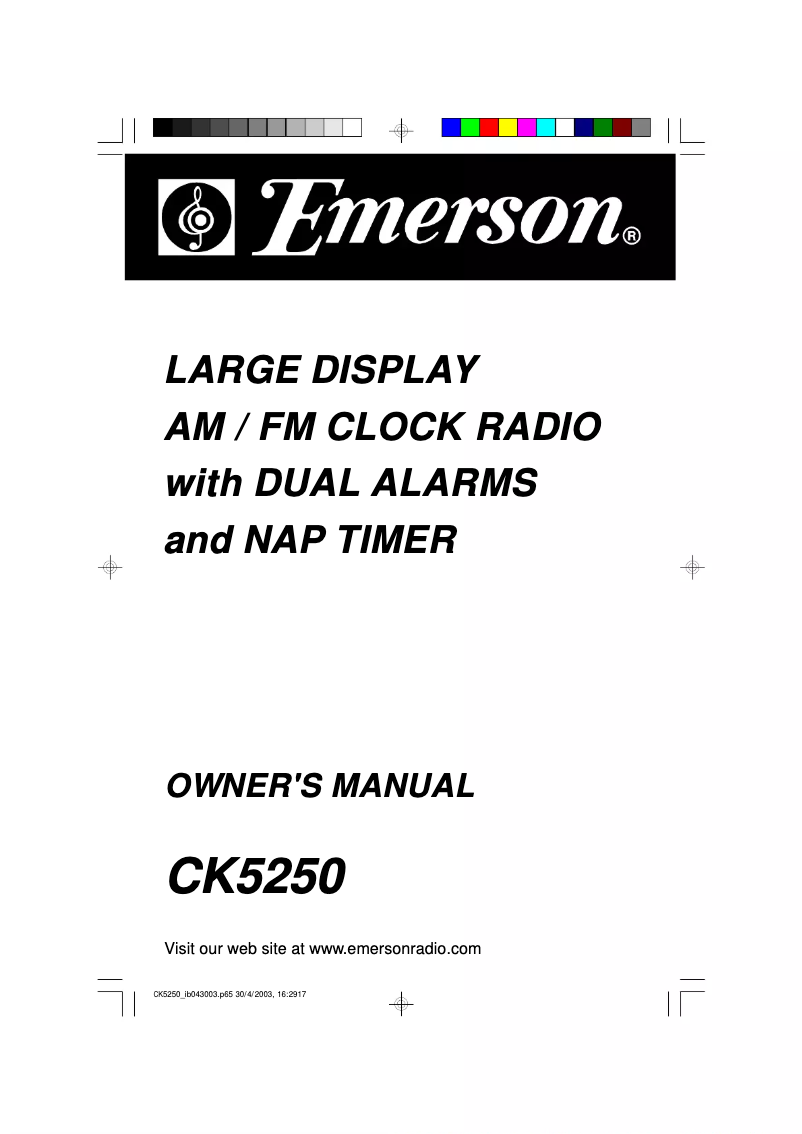 Page 1 de la notice Manuel utilisateur Emerson CK5250
