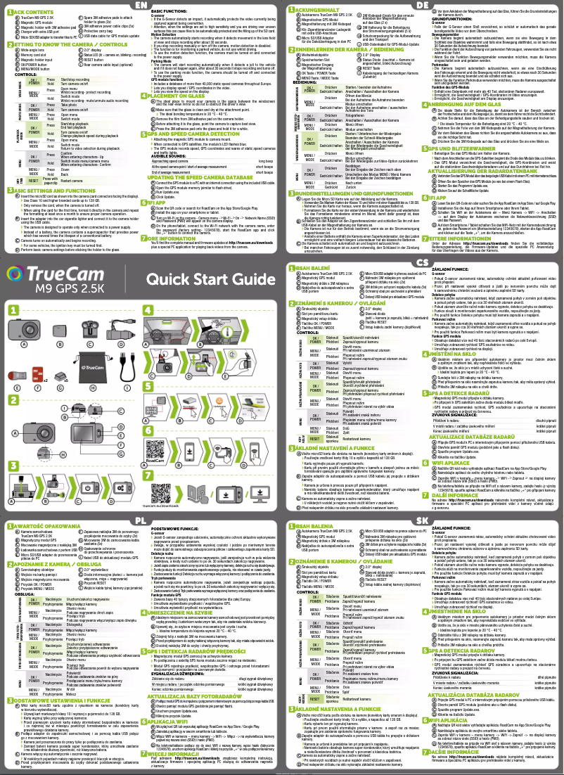 Página 1 del manual Guía de inicio rápido TrueCam M9 GPS 2.5K