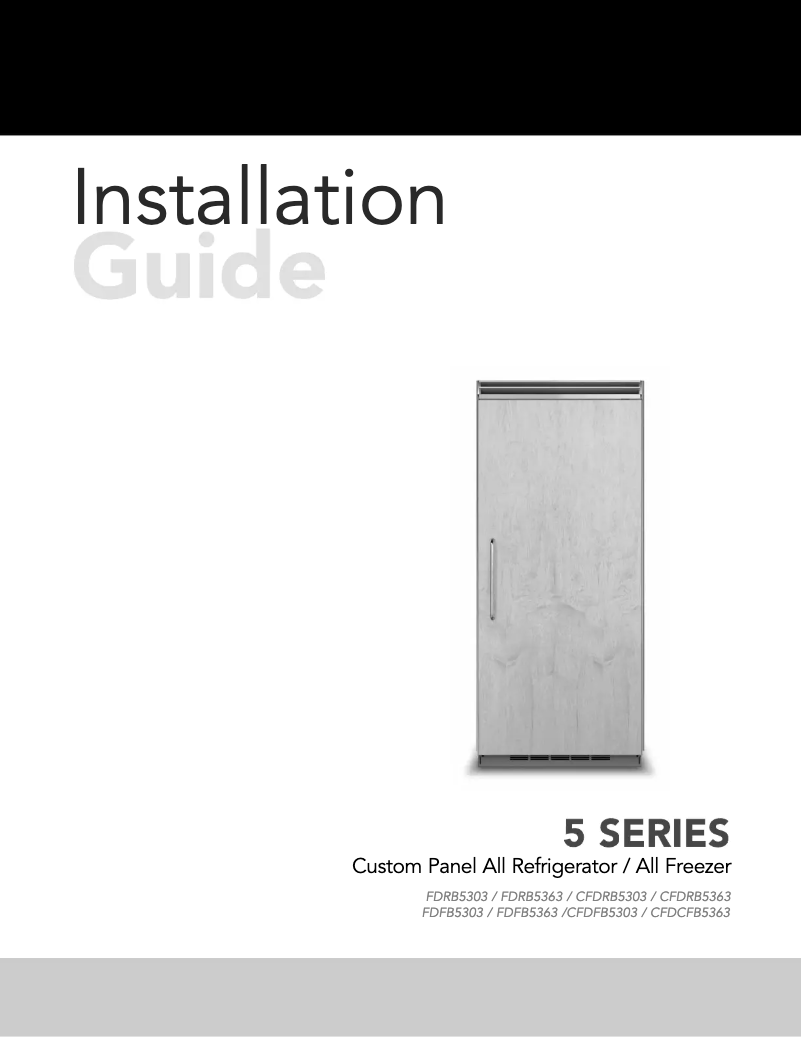 Page 1 de la notice Guide d'installation Viking VCFB5363RSS