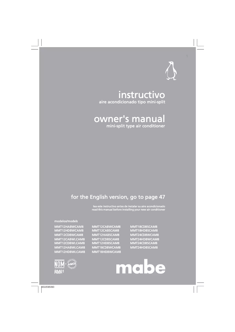 Page n°1 - Manuel utilisateur Mabe MMT24CDBWCAM8