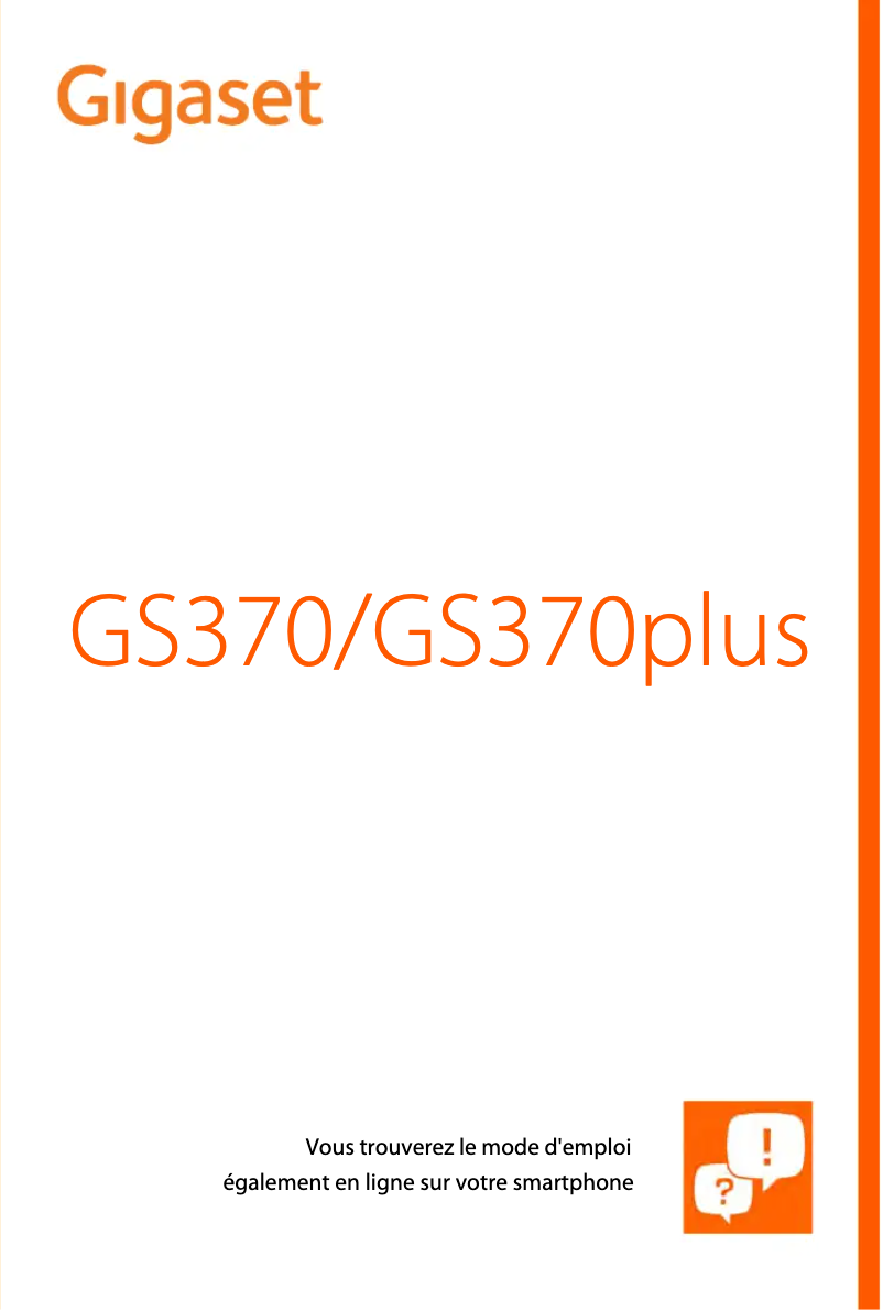 Page n°1 - Manuel utilisateur Gigaset GS370 plus