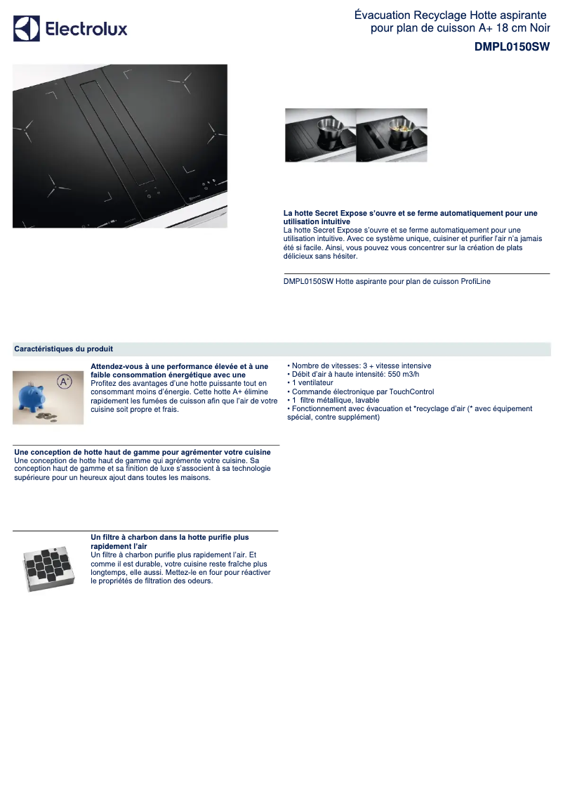 Page n°1 - Fiche technique Electrolux DMPL0150SW