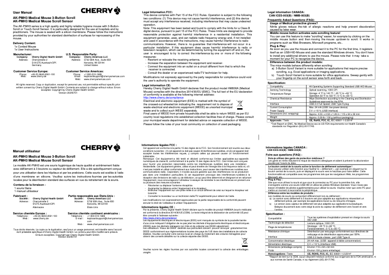 Image de la première page du manuel de l'appareil AK-PMH3