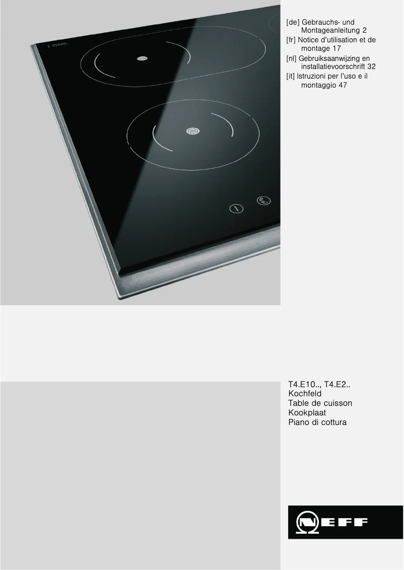 Page 1 de la notice Manuel utilisateur Neff T 43E20 N0