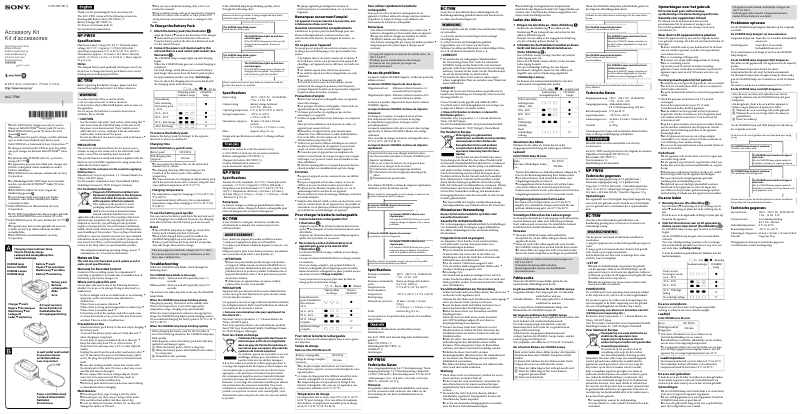 Page 1 de la notice Manuel utilisateur Sony ACC-TRW