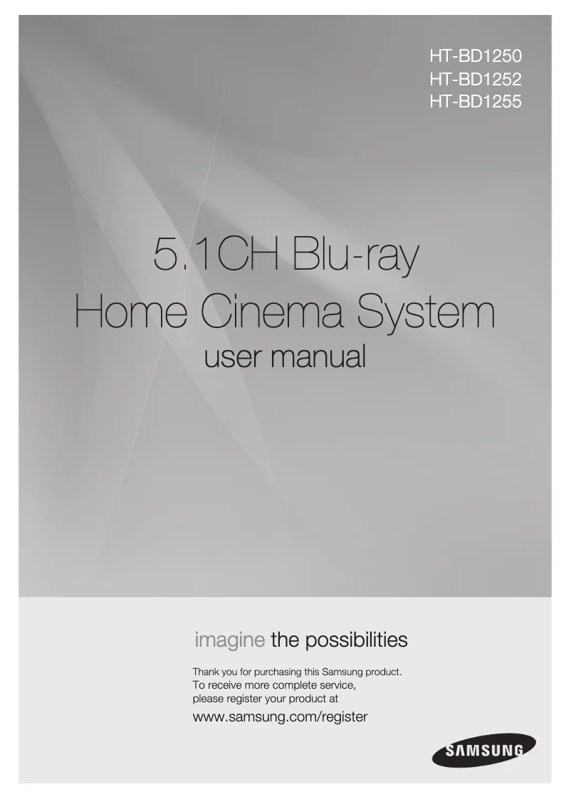 Page n°1 - Manuel utilisateur Samsung HT-BD1250R